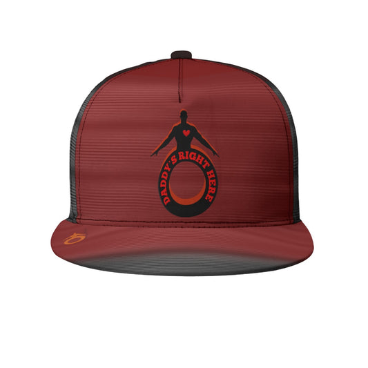 Daddy's Right Here " Logo" Red n Black Flat-Brim Baseball Cap