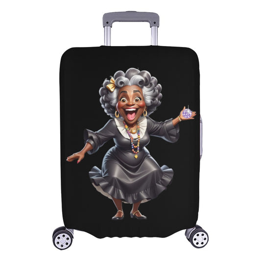 ALIM4U- Black Woman 15 Luggage Cover (Large Size) (26"-28")