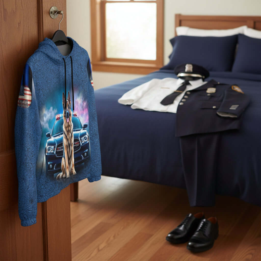 Blue Camouflage ZIp-Up Lightweight Hooded Jacket 