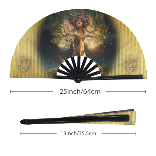 Clack Fan 0001 Floral Butterflies Women of Color Face