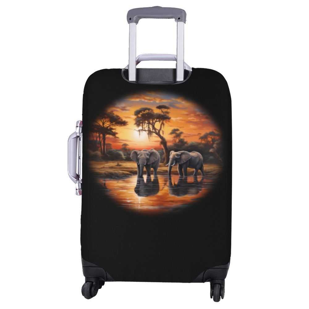ALIM4U- Basking Elephants Luggage Cover (Large Size) (26"-28")