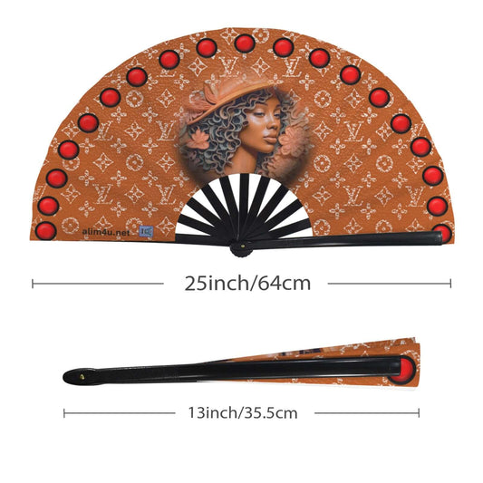 Clack Fan 0005 Floral Butterflies Black Women Faces