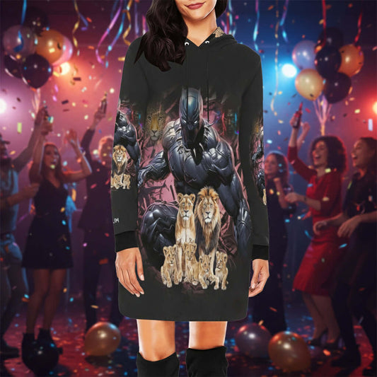 Mini Dress Hoodie multi-colored floral animals black women