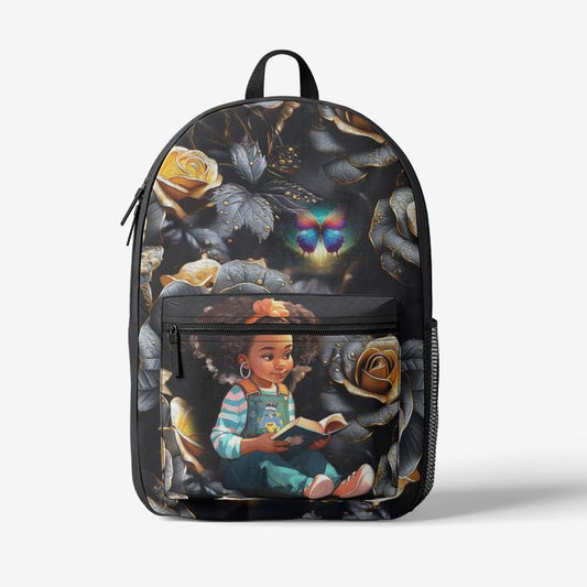 ALIM4U "Black Rose" Retro Colorful Print Trendy Backpack