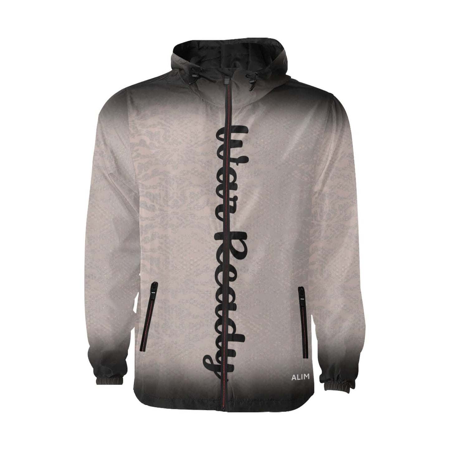 Gray Lightweight Hooded Zip-Up Jacket Bald Eagle Image
