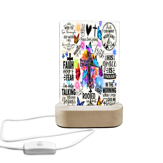 ALIM4U- Faith 3 Acrylic Photo Panel with Lighted Stand (Made in Queens)