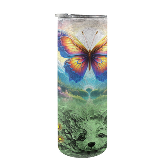 ALIM4U- A11 Drinking Cup 20 oz 20oz Tall Skinny Tumbler with Lid and Straw