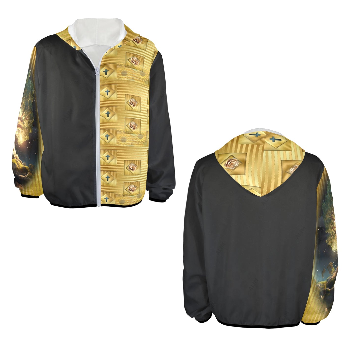 ALIM4U- Faith Abstract Men's Sun Protection Hoodie(Model H62)