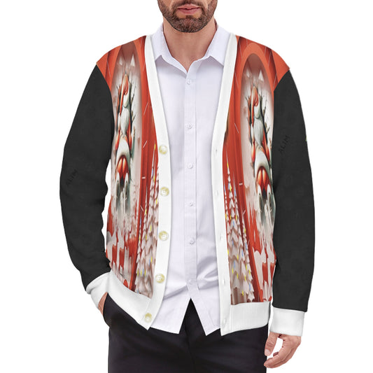 ALIM4U- Ugly Christmas Sweater 2 Custom Men's Cardigan (Model H73)