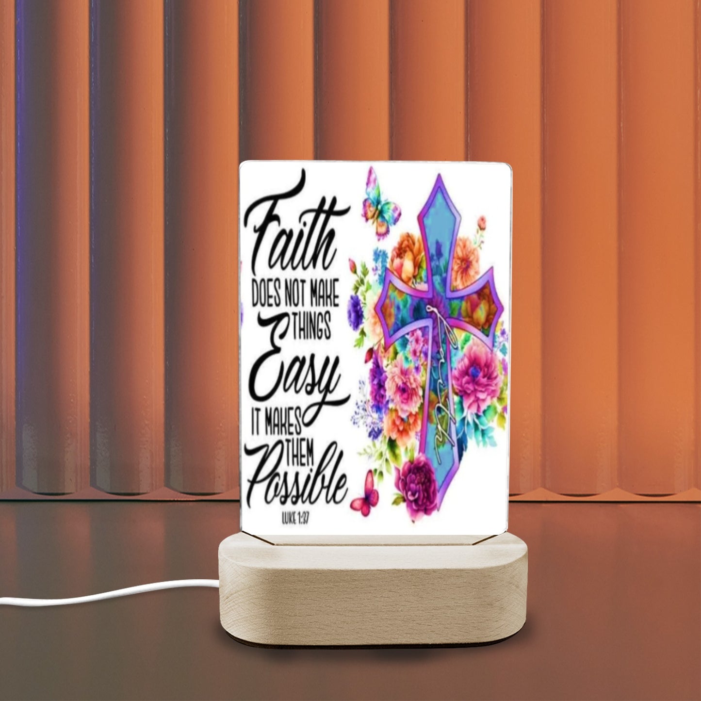 ALIM4U- Faith 1 Acrylic Photo Panel with Lighted Stand (Made in Queens)