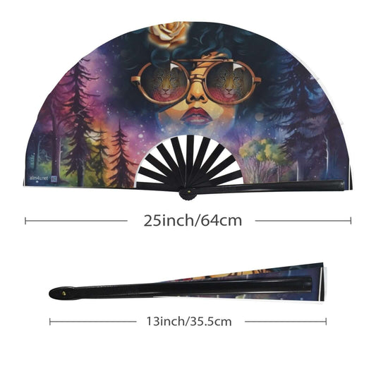 ALIM4U-165 Clack Fan Floral Butterflies Women of Color Faces