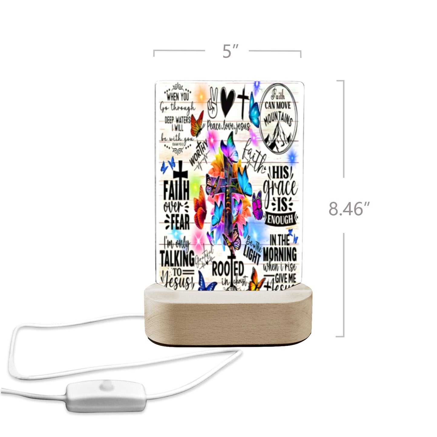 ALIM4U- Faith 3 Acrylic Photo Panel with Lighted Stand (Made in Queens)