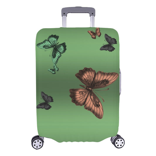 ALIM4U- Butterflies with Green Background Luggage Cover (Large Size) (26"-28")