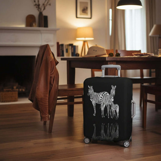 Luggage Cover Large Size 26-28 Black with Zebras 
