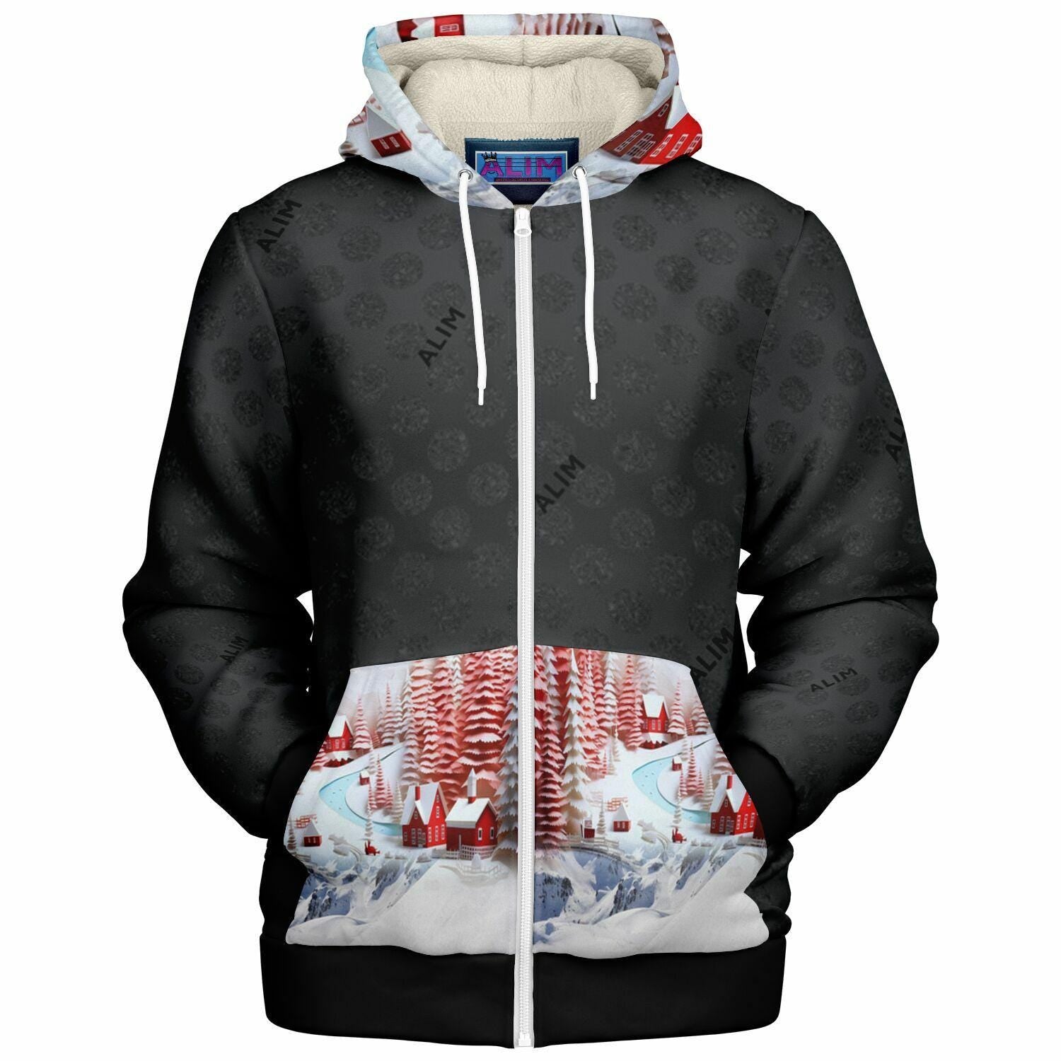 Another Ugly One- Microfleece Ziphoodie - AOP