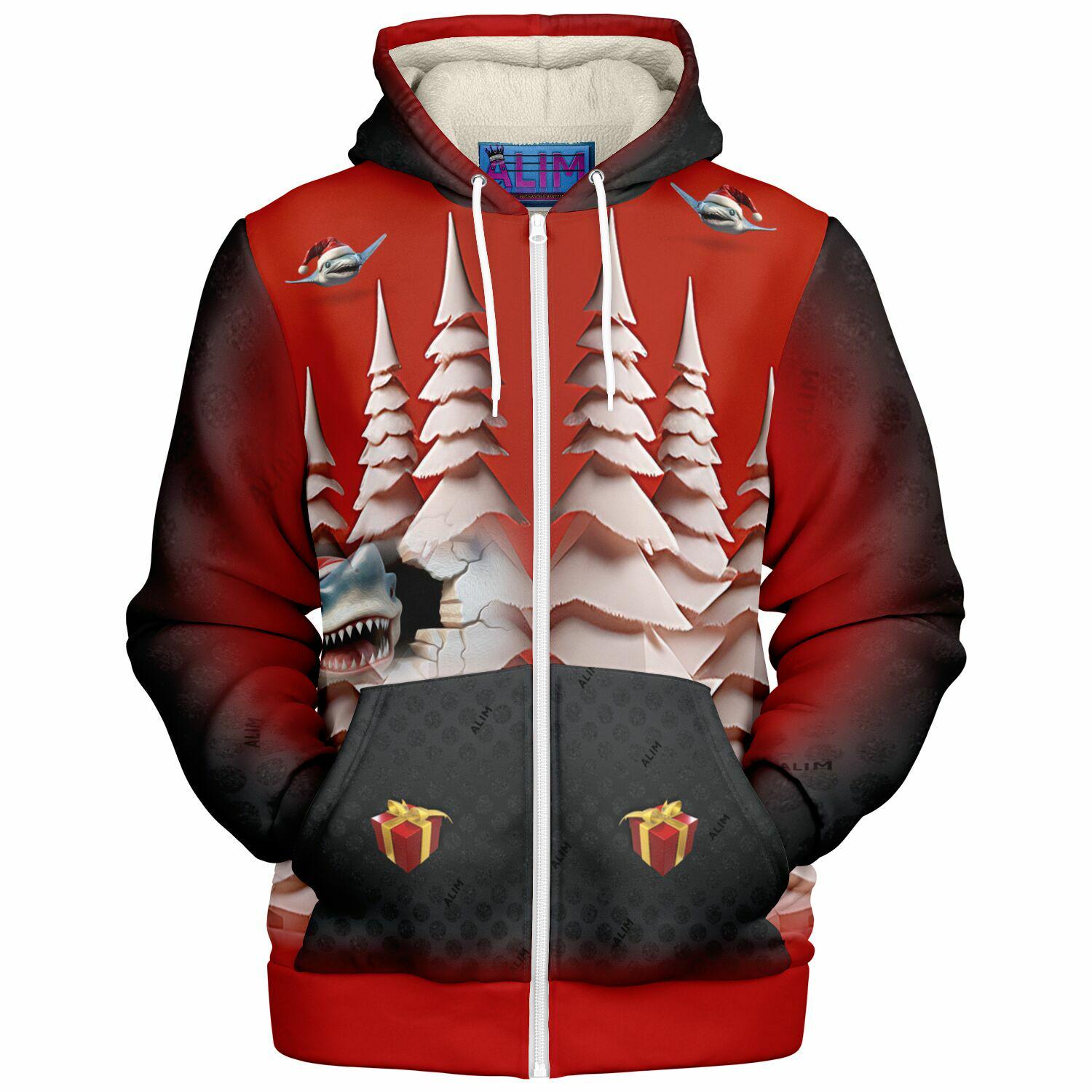 Too Ugly- Microfleece Zip Hoodie - AOP