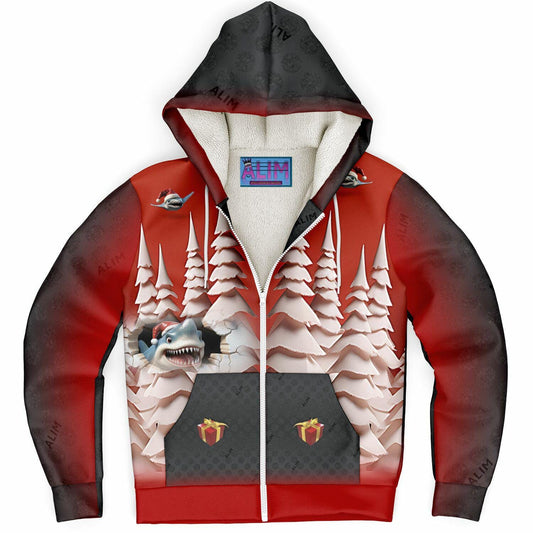 Too Ugly- Microfleece Zip Hoodie - AOP