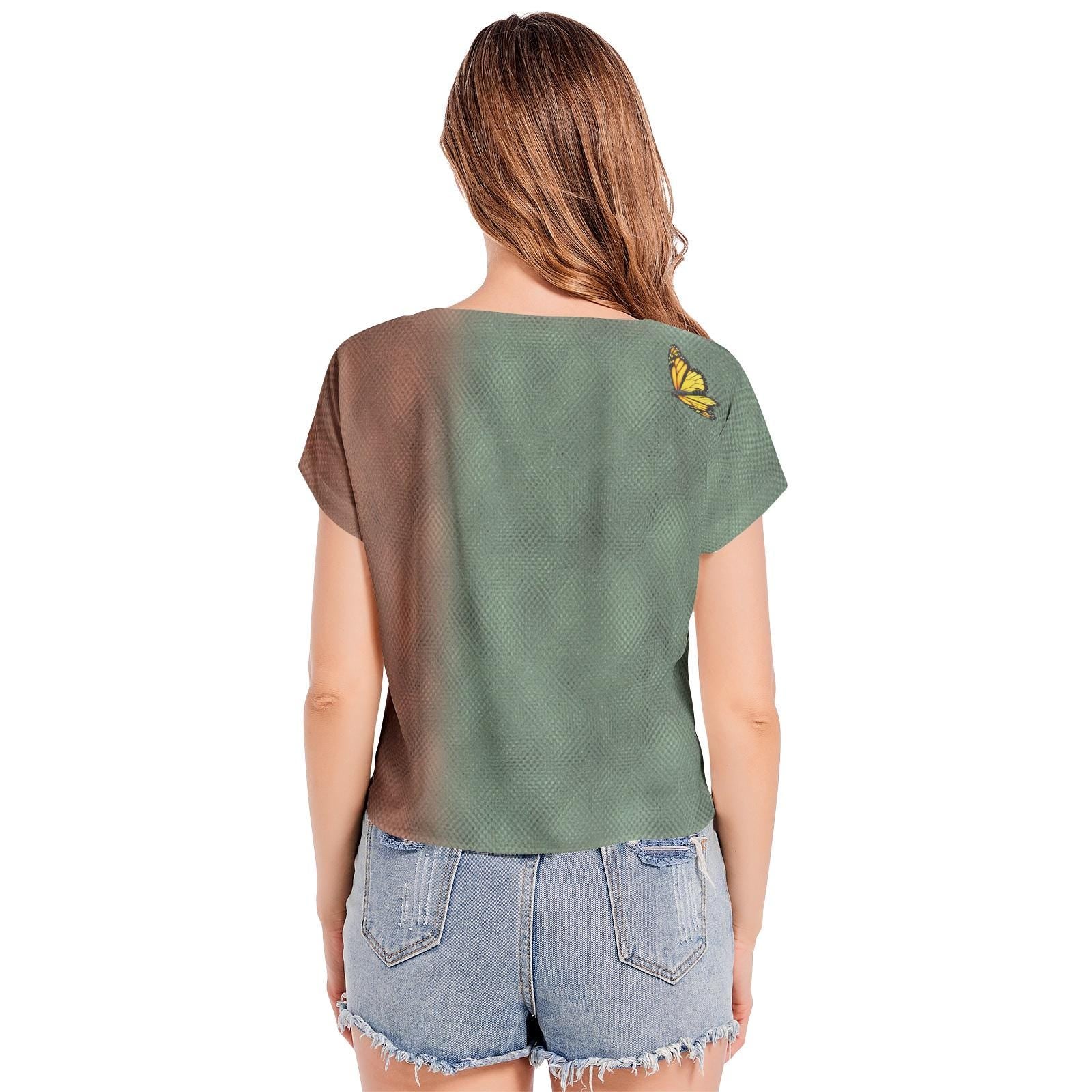 ALIM4U "Blossom" Batwing Sleeve V-Neck Top