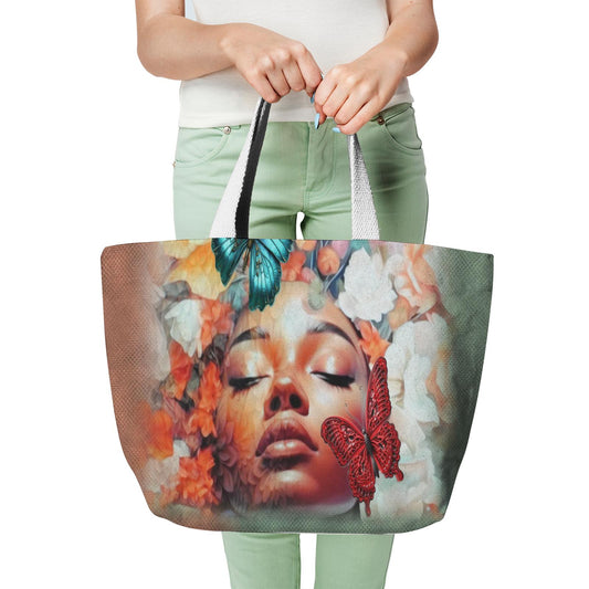 ALIM4U "Blossom" Heavy Duty and Strong Natural Canvas Tote Bags