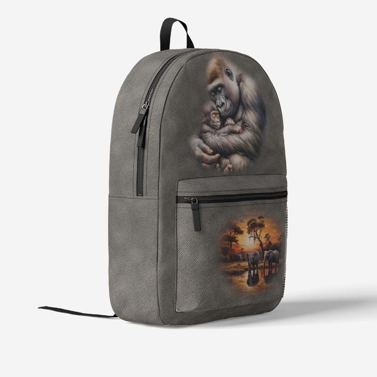 ALIM4U "Motherland's Gifts" Retro Colorful Print Trendy Backpack