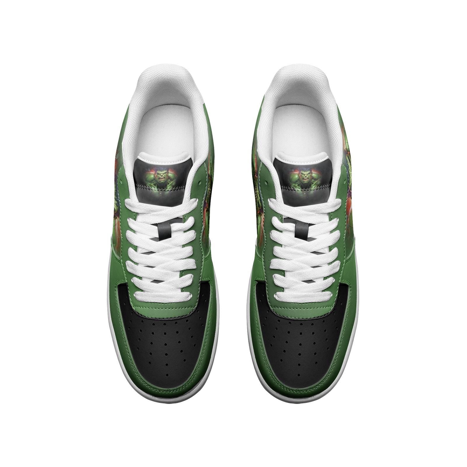 ALIM4U "Mean Green" Unisex Low Top Leather Sneakers