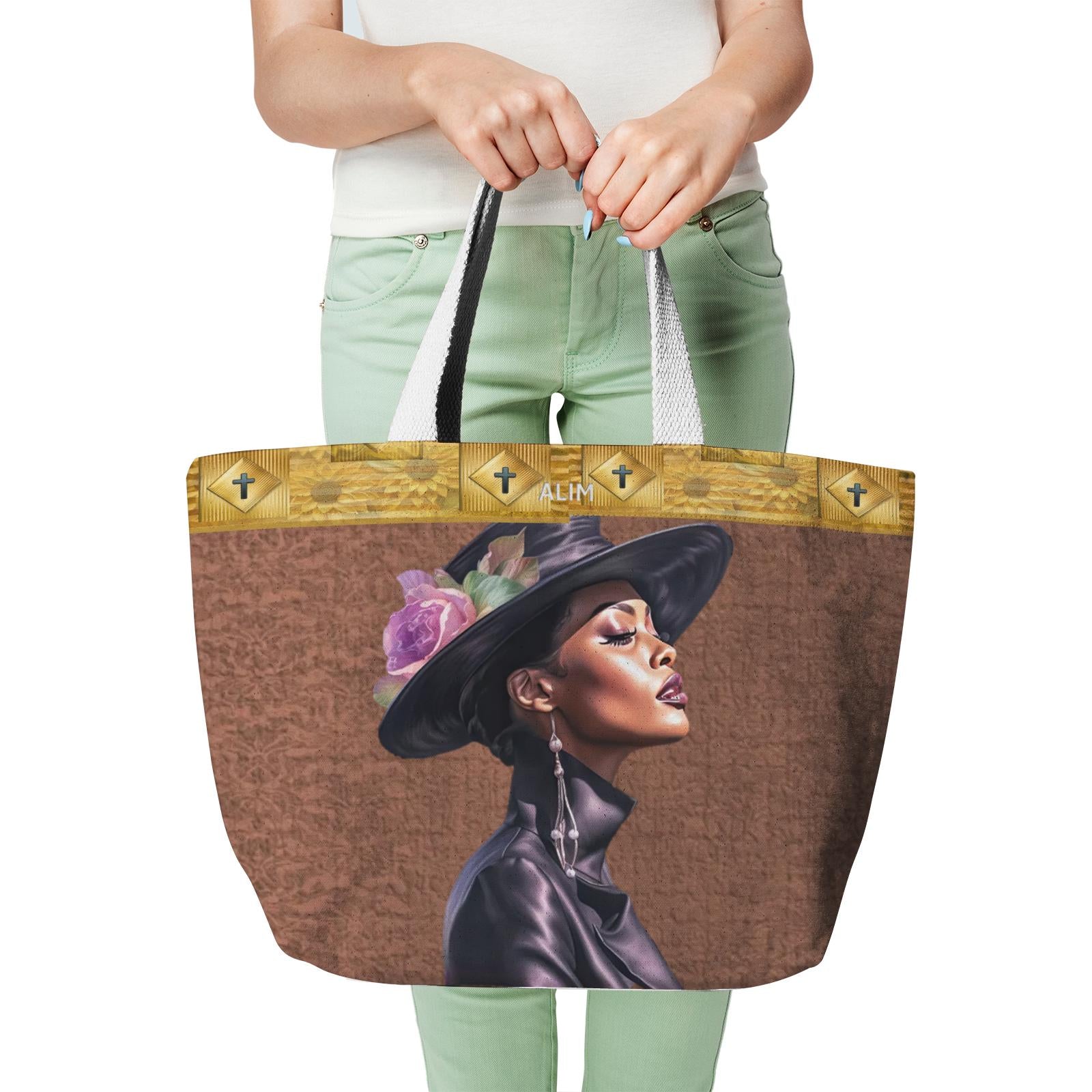 ALIM4U "Highly Favored" Heavy Duty and Strong Natural Canvas Tote Bags