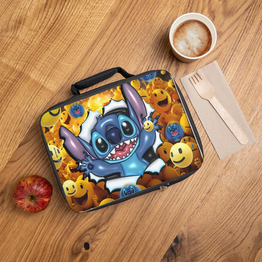ALIM4U - Colorful Cartoon Lunch Bag for Kids | Fun Insulated Lunchbox, Back to School, Gift for Boys, Girls, Lunch Accessories, Happy Vibes