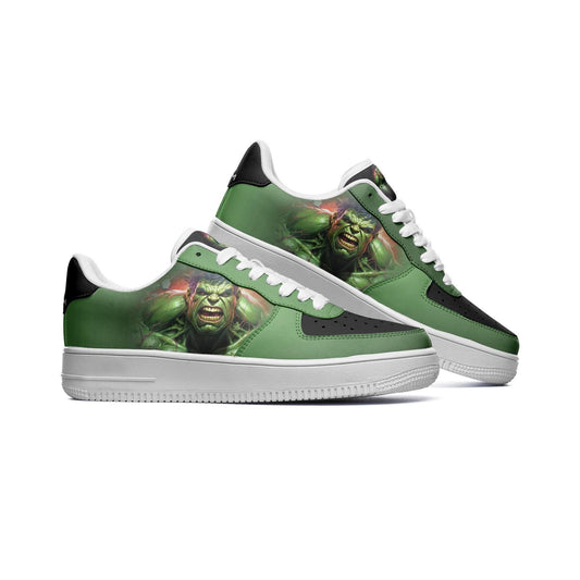 ALIM4U "Mean Green" Unisex Low Top Leather Sneakers
