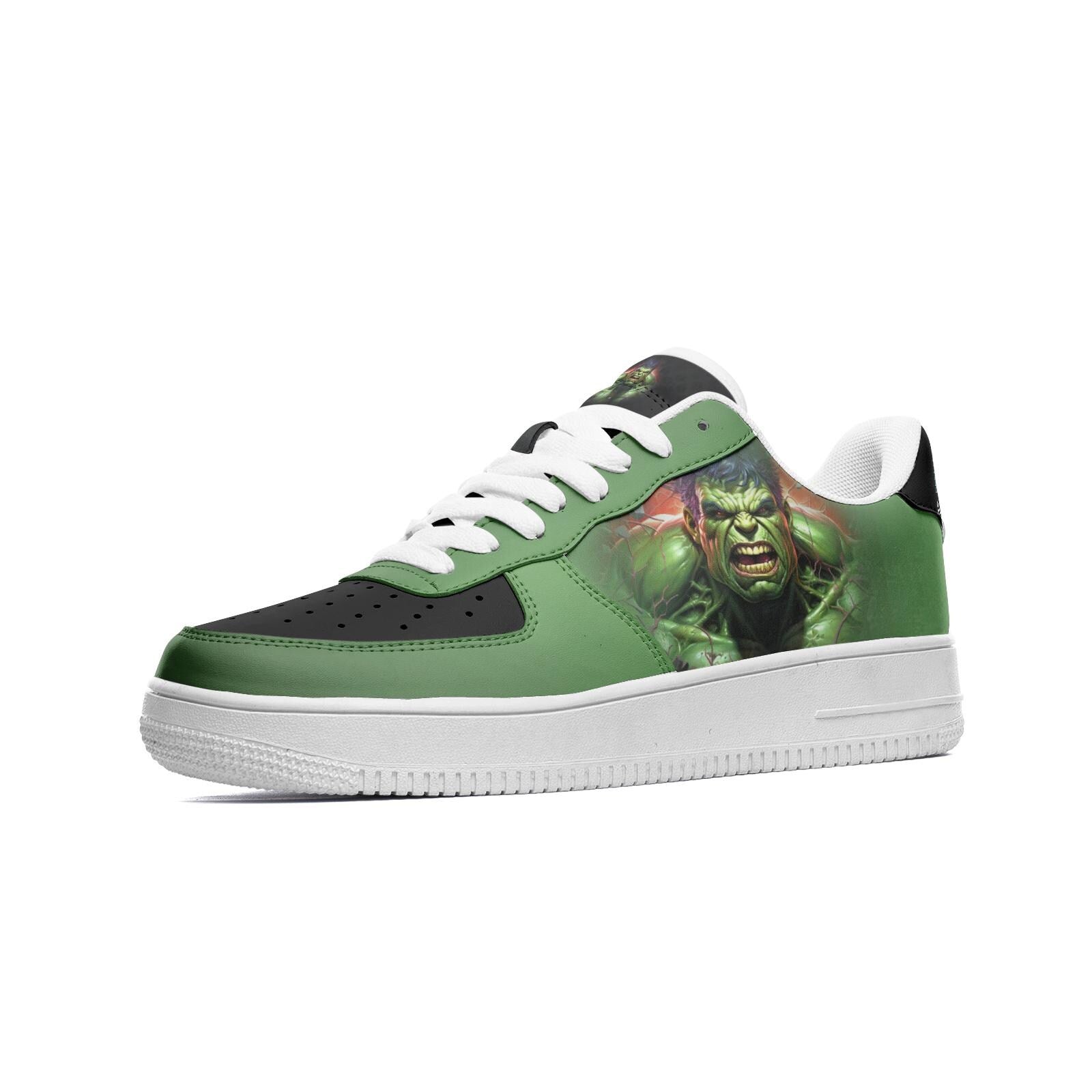 ALIM4U "Mean Green" Unisex Low Top Leather Sneakers
