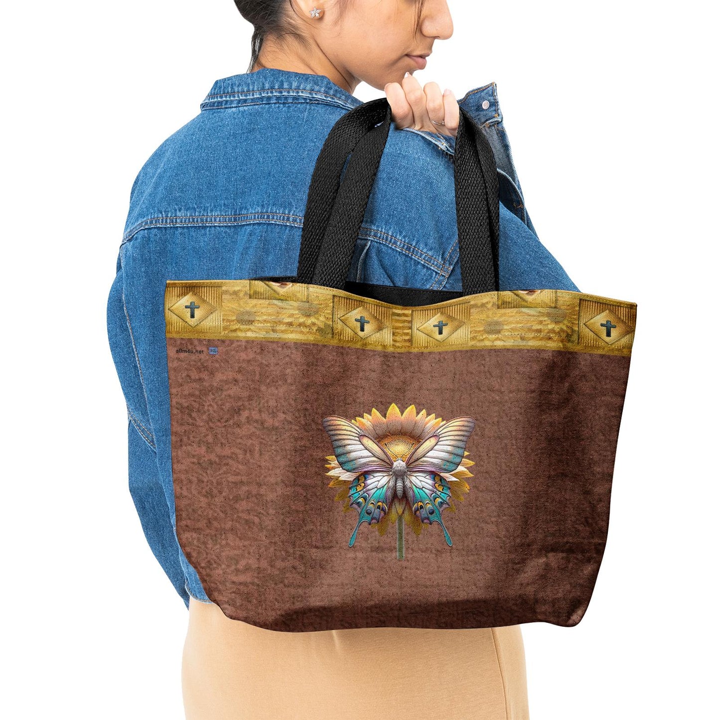 ALIM4U "Highly Favored" Heavy Duty and Strong Natural Canvas Tote Bags