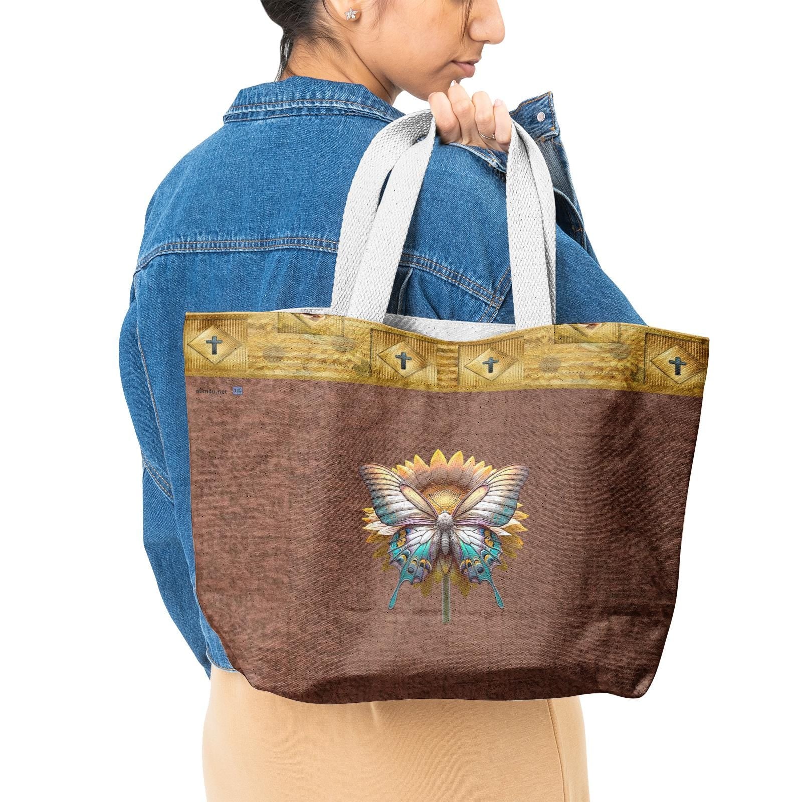 ALIM4U "Highly Favored" Heavy Duty and Strong Natural Canvas Tote Bags
