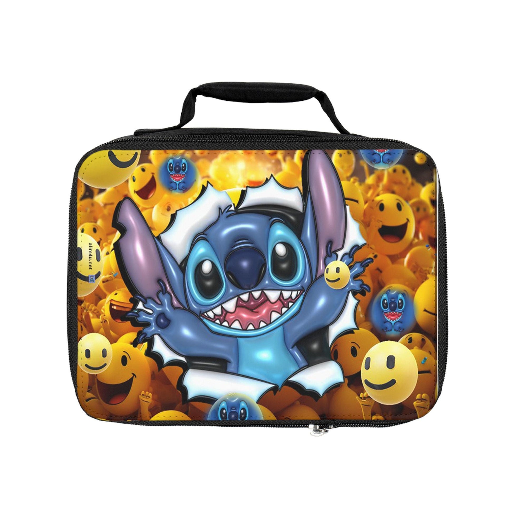 ALIM4U - Colorful Cartoon Lunch Bag for Kids | Fun Insulated Lunchbox, Back to School, Gift for Boys, Girls, Lunch Accessories, Happy Vibes