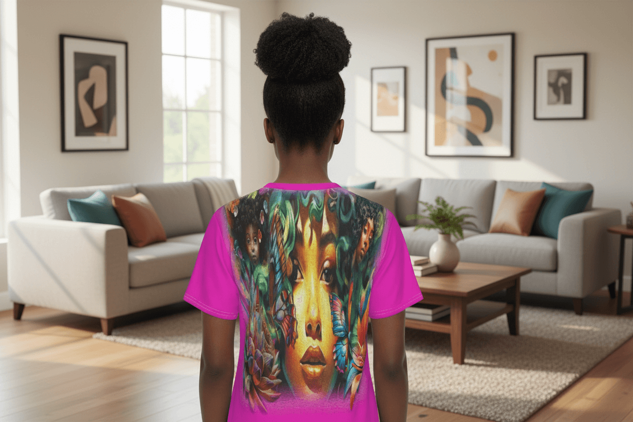 ALIM4U-Twine is Mine multicolor flowers butterflies V-Neck